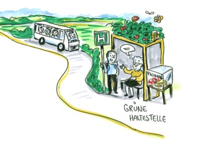 Grüne Haltestelle